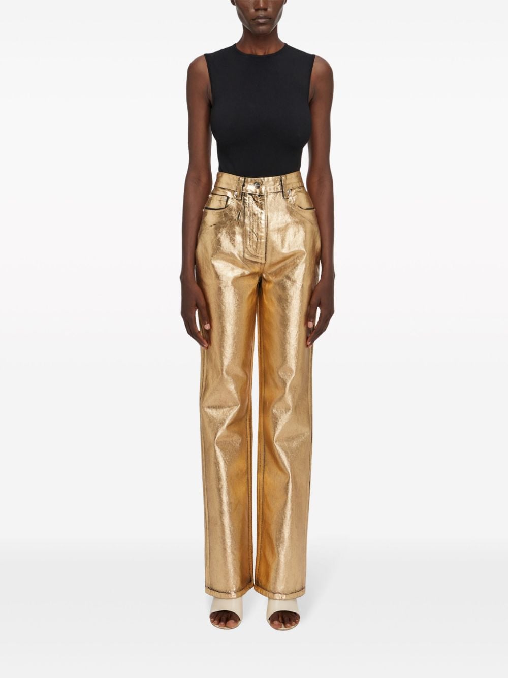 Ferragamo High waist broek Goud