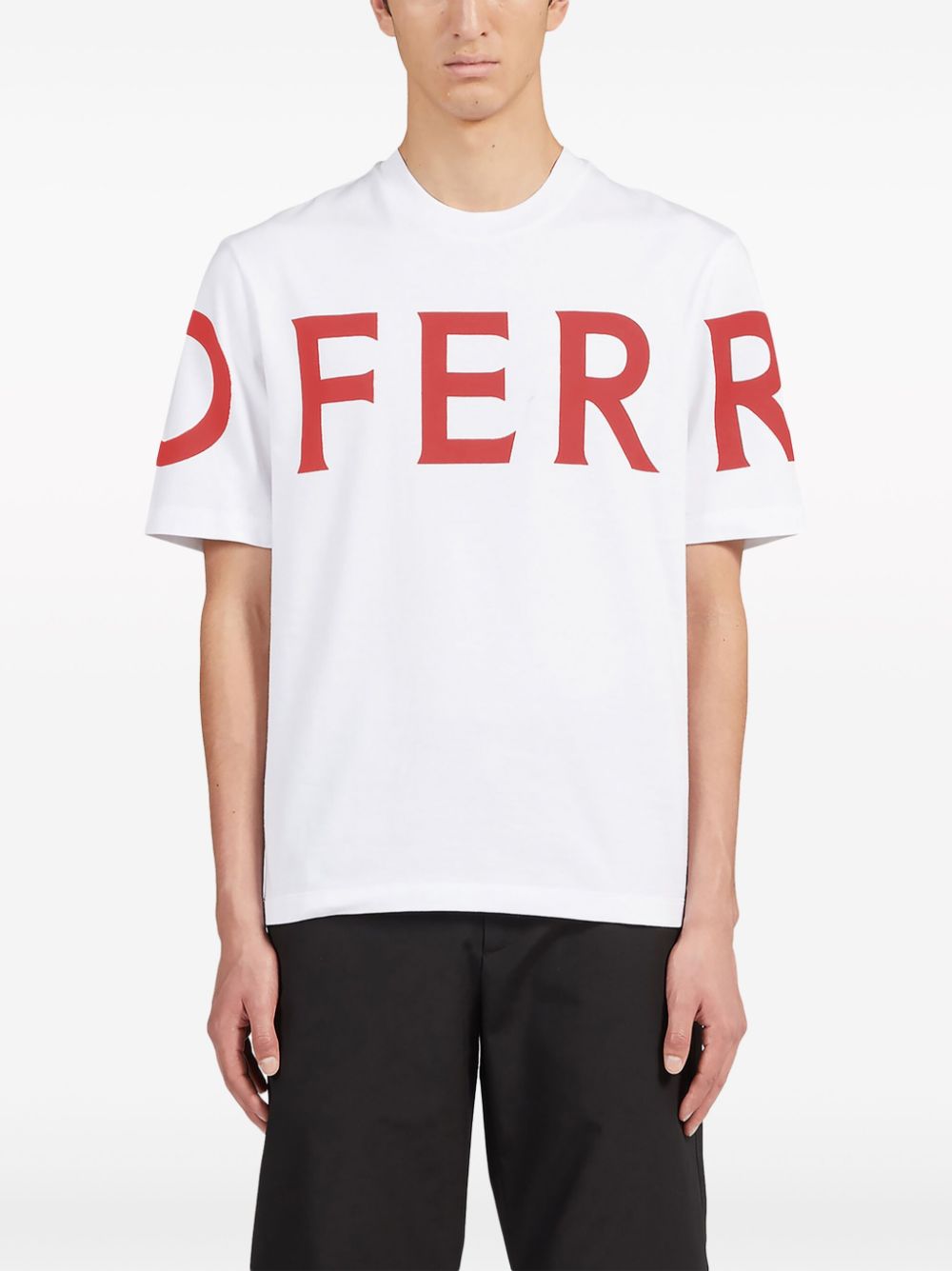 Shop Ferragamo Logo-print Cotton T-shirt In Weiss