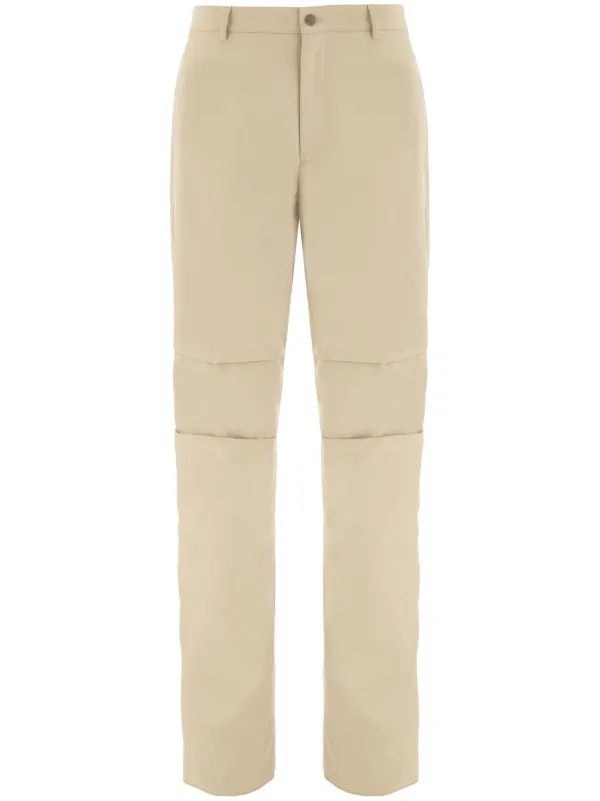 Ferragamo Logo-patch Cotton Cropped Trousers in Neutrals