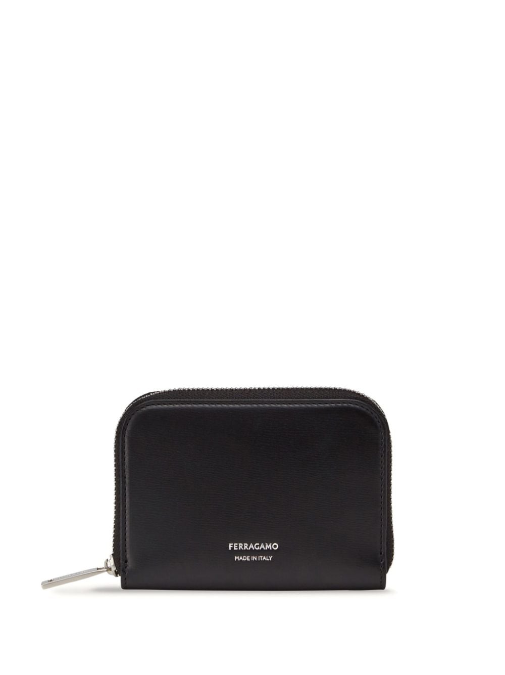 Ferragamo Logo-stamp Zip-up Wallet In Black