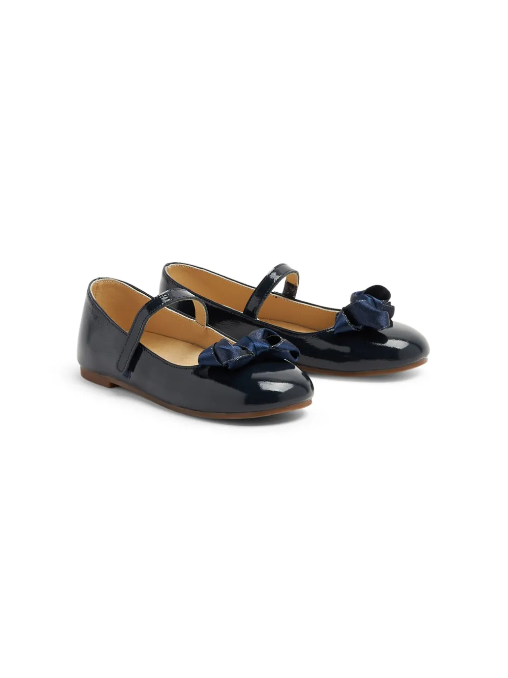 BabyWalker bow-detail leather ballerinas - Blauw