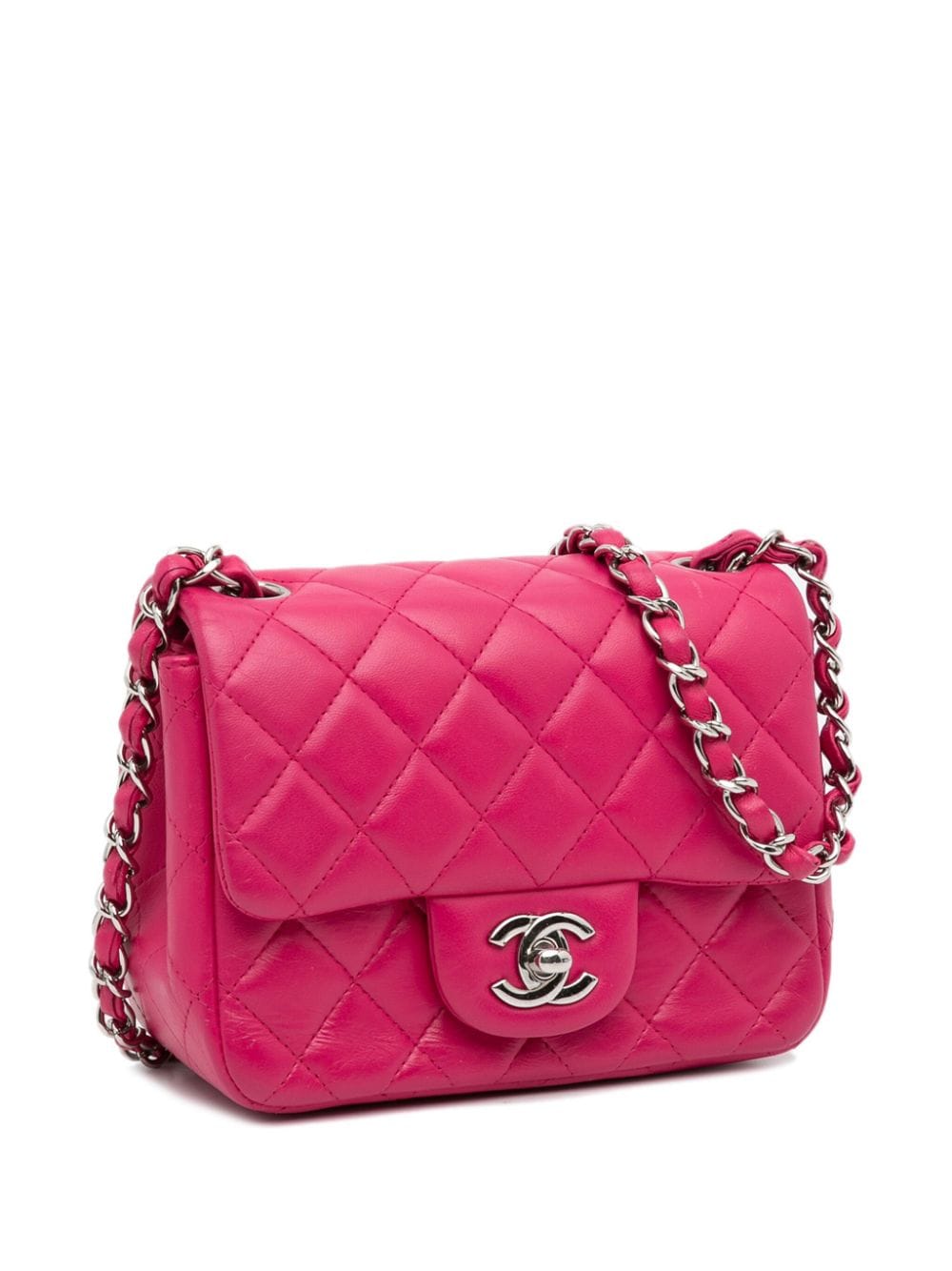 Pre-owned Chanel 2014 Mini Classic Shoulder Bag In Pink