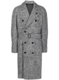 Lardini belted double-breasted coat - Black
