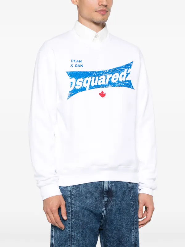【関税/送料無料】D SQUARED2*Icon Logo-Printed Sweatshirt DSQUARED2 logo-print Cotton Sweatshirt | White | FARFETCH AZ