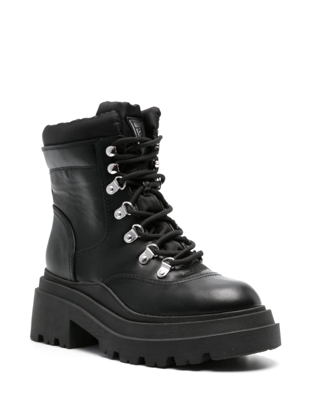 Shop Guess Usa Vaney Lace-up Combat Boots In Black