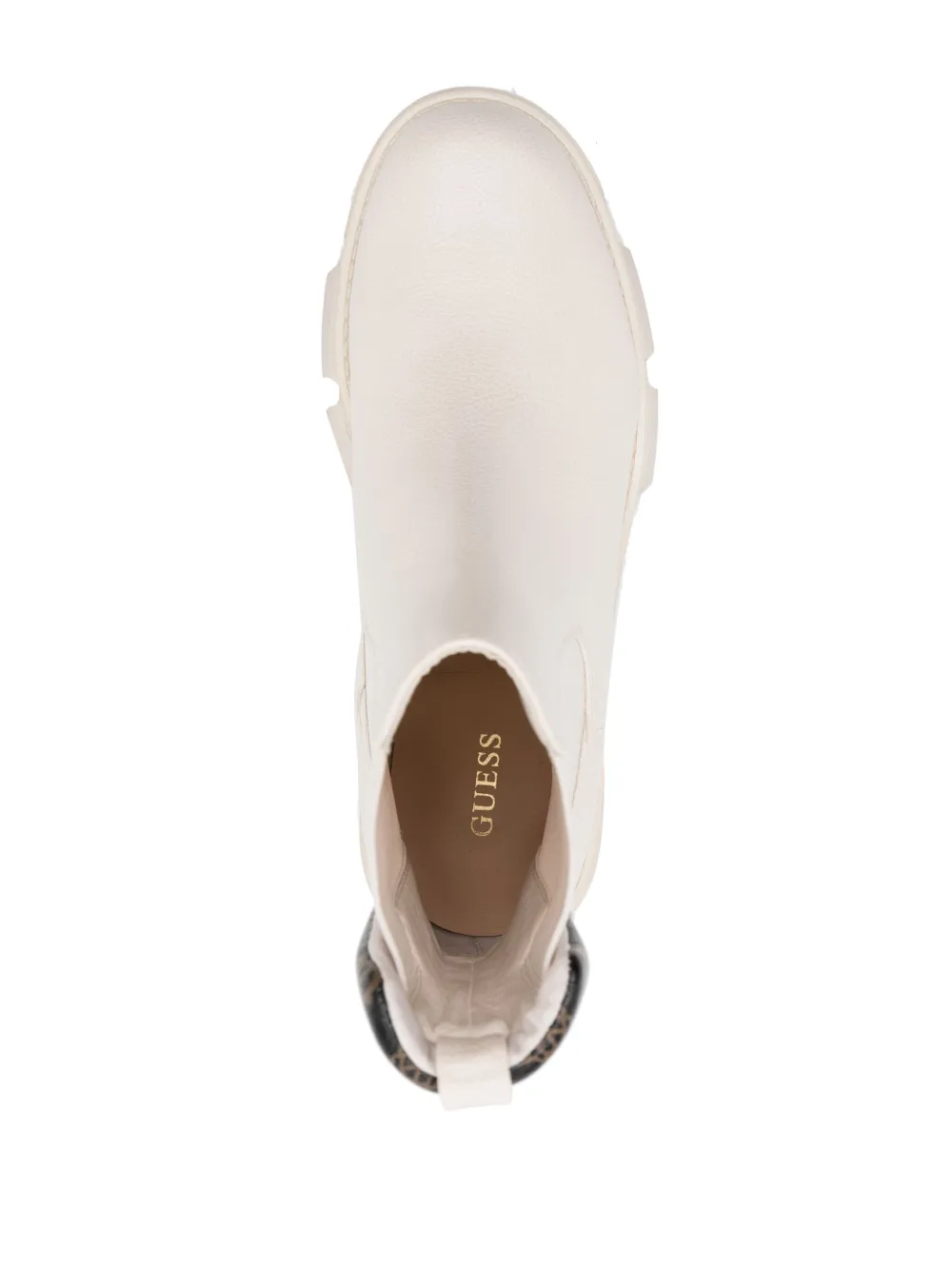 Guess Usa Madla Logo-plaque Boots In Neutrals