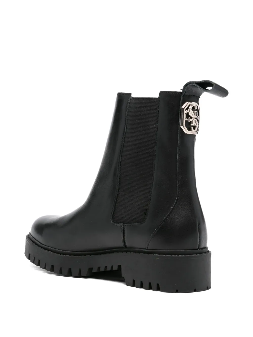 Guess Usa Logo-plaque Elastic-sided Chelsea Boots In Black