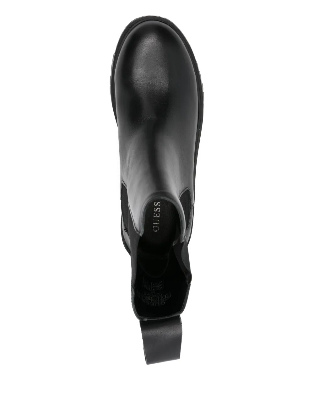 Guess Usa Logo-plaque Elastic-sided Chelsea Boots In Black