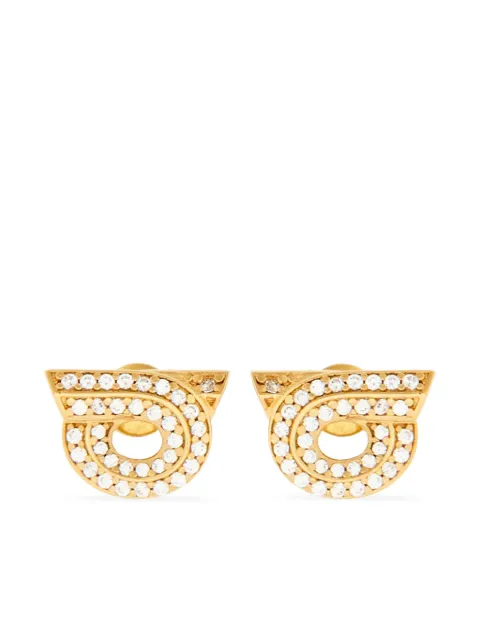 Ferragamo Gancini rhinestone-embellished earrings