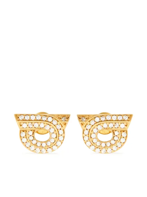 Ferragamo Gancini rhinestone-embellished earrings