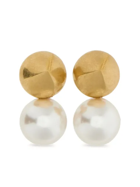 Ferragamo logo-engraved bead-pendant earrings