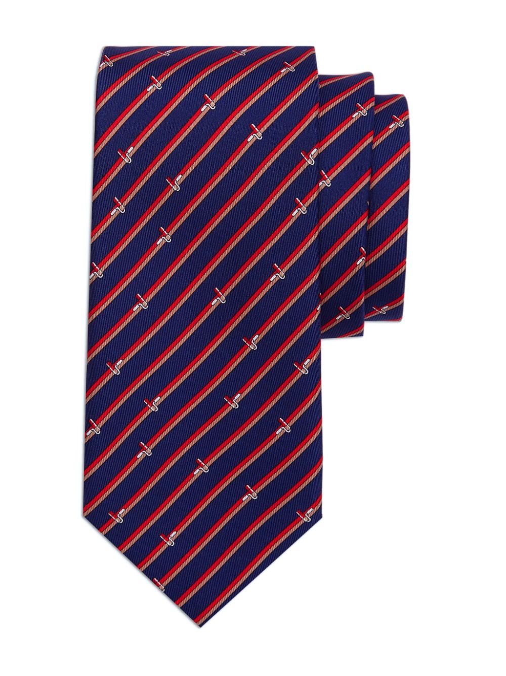 Shop Ferragamo Striped Silk Tie In Blue
