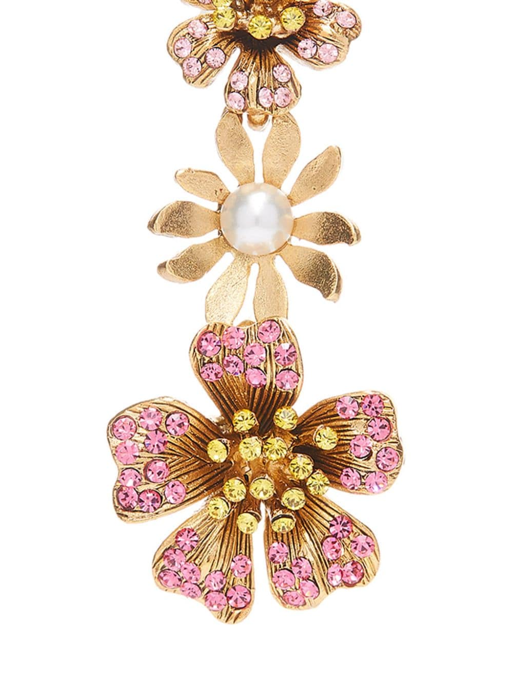 Shop Oscar De La Renta Petal Drop Earrings In Pink