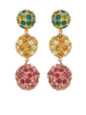 Oscar De La Renta crystal embellished Ball Drop Earrings Farfetch
