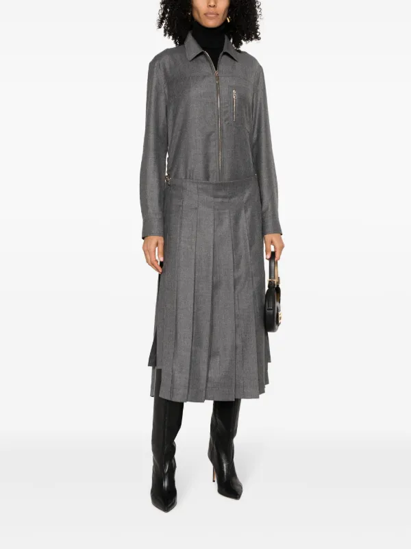 スカート FENDI MELANGE GREY WOOL BLEND SKIRT Fendi Grey Skirt For Girl | italist