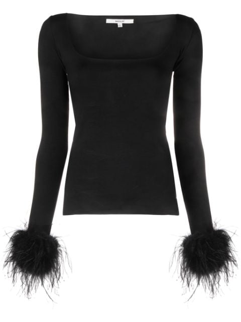 MANURI Chica square-neck knitted top