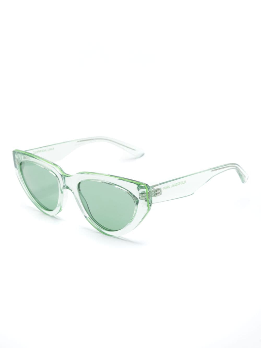 Shop Karl Lagerfeld Logo-print Cat-eye Sunglasses In Green