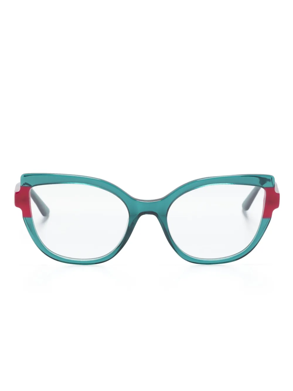 Karl Lagerfeld Logo-print Cat-eye Glasses In Green