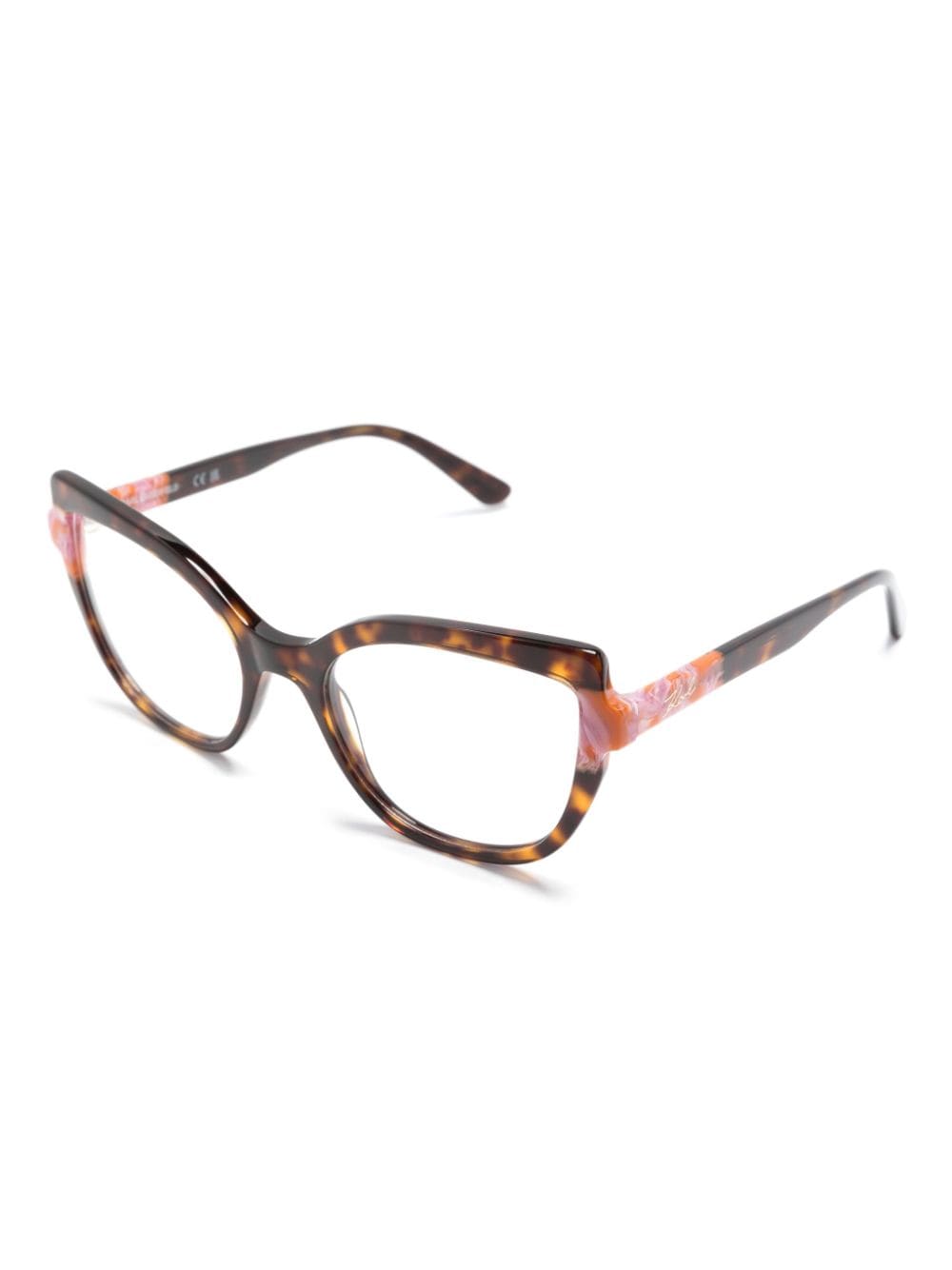 Shop Karl Lagerfeld Cat-eye Frame Glasses In Pink