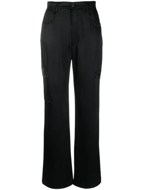 Nanushka Cais satin cargo trousers