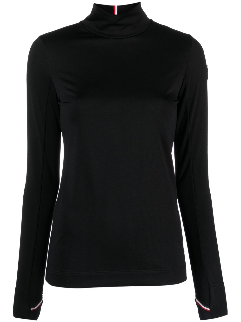 high-neck long-sleeve top