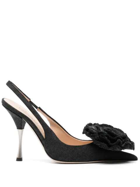 Blumarine 105mm floral-appliqué pumps