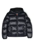 Save The Duck Kids logo-patch zip-up padded jacket - Blue