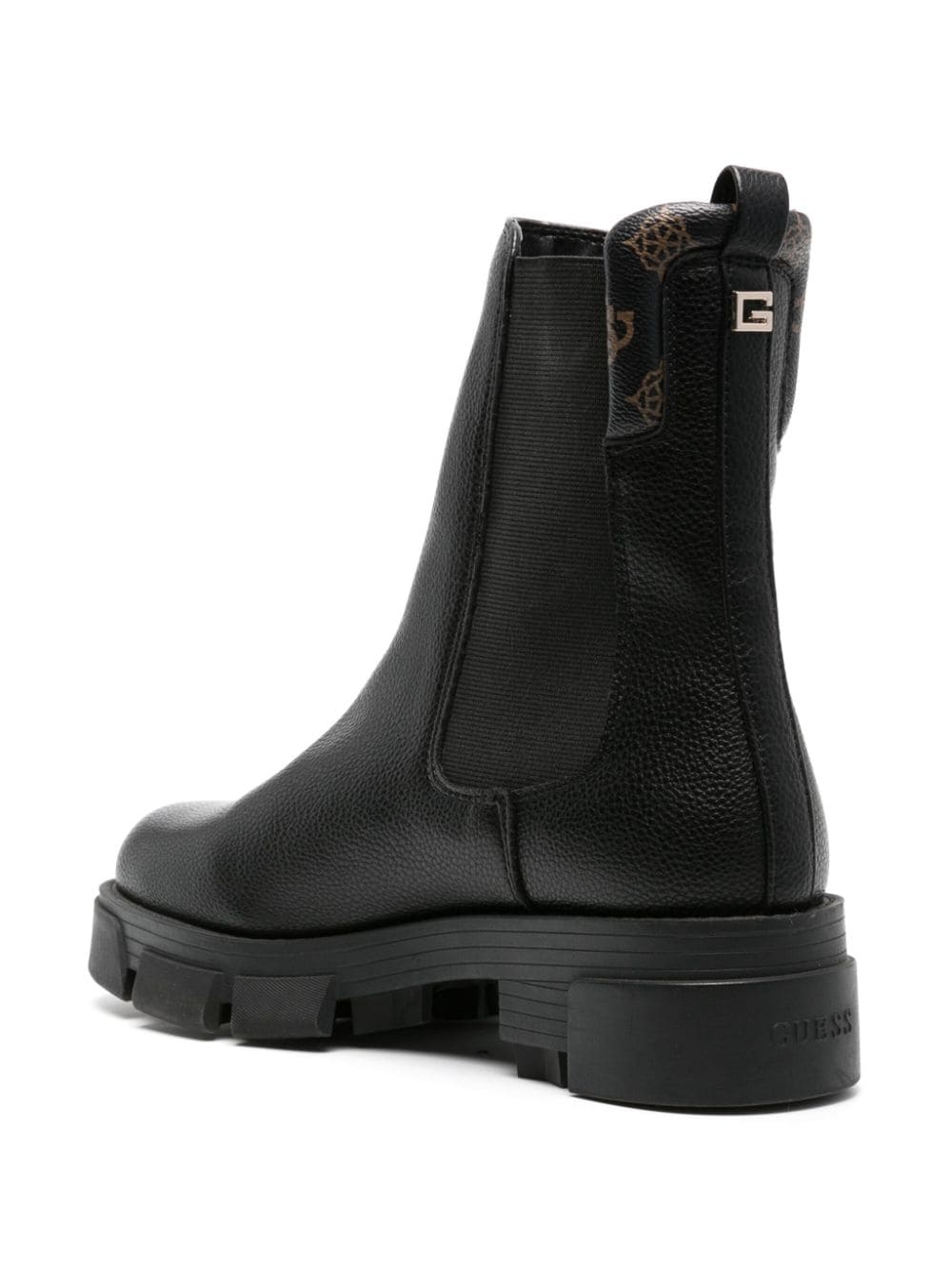 Shop Guess Usa Madla Logo-plaque Boots In Black