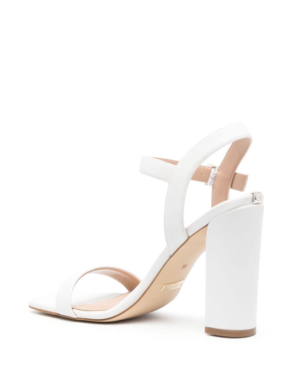 Shop Guess Usa Alibi 105mm Faux-leather Sandals In White