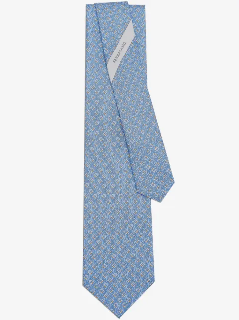 Ferragamo Tetris-print silk tie