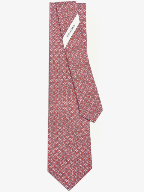 Ferragamo tetris-print silk tie