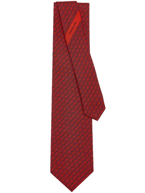 Ferragamo Woven-print silk tie