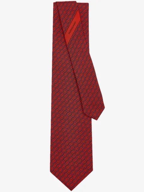 Ferragamo woven print silk tie