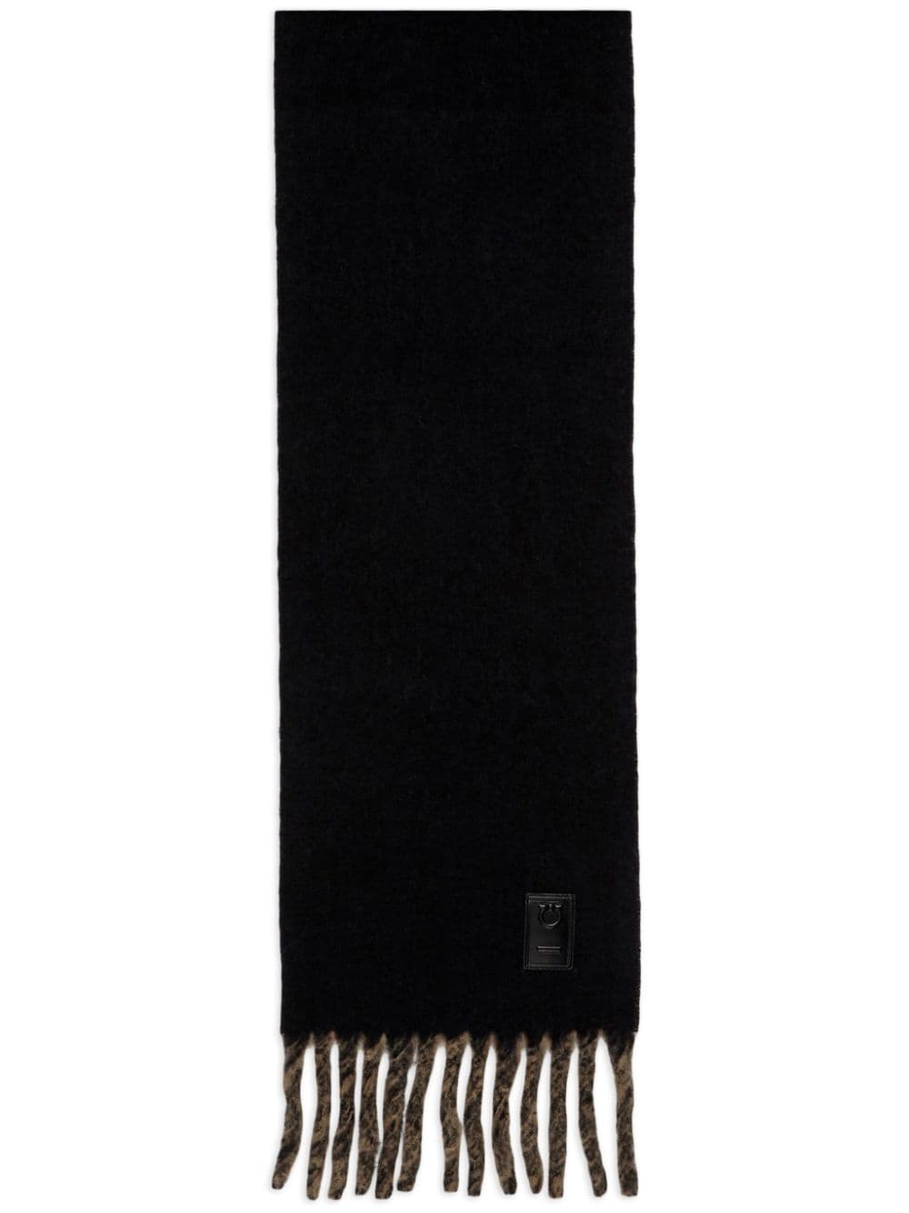 Ferragamo Double Scarf With Fringing In Black