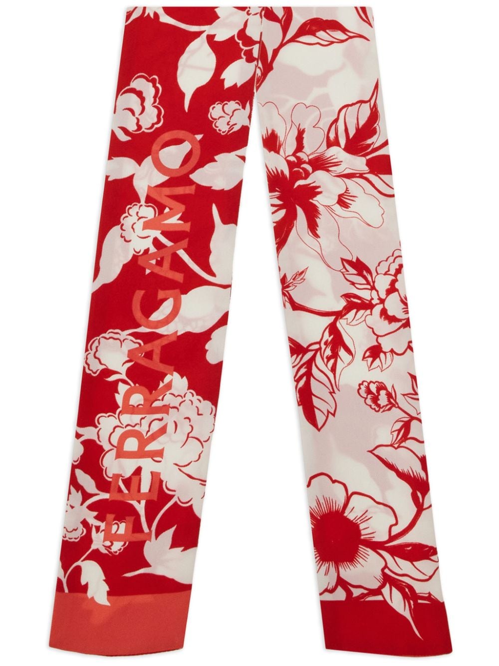 Ferragamo Sjaal met bloemenprint Rood