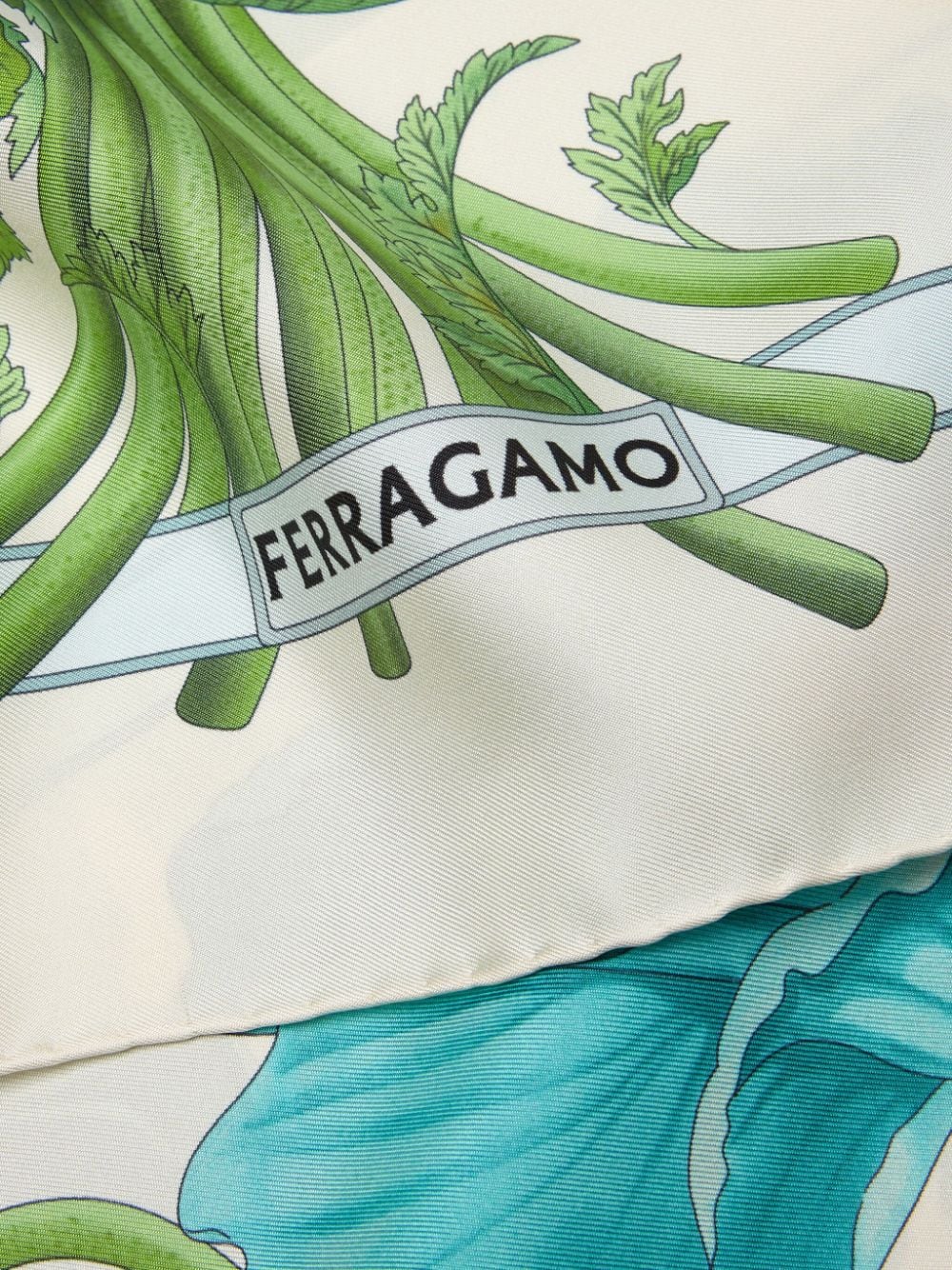 Ferragamo floral-print silk scarf - Wit