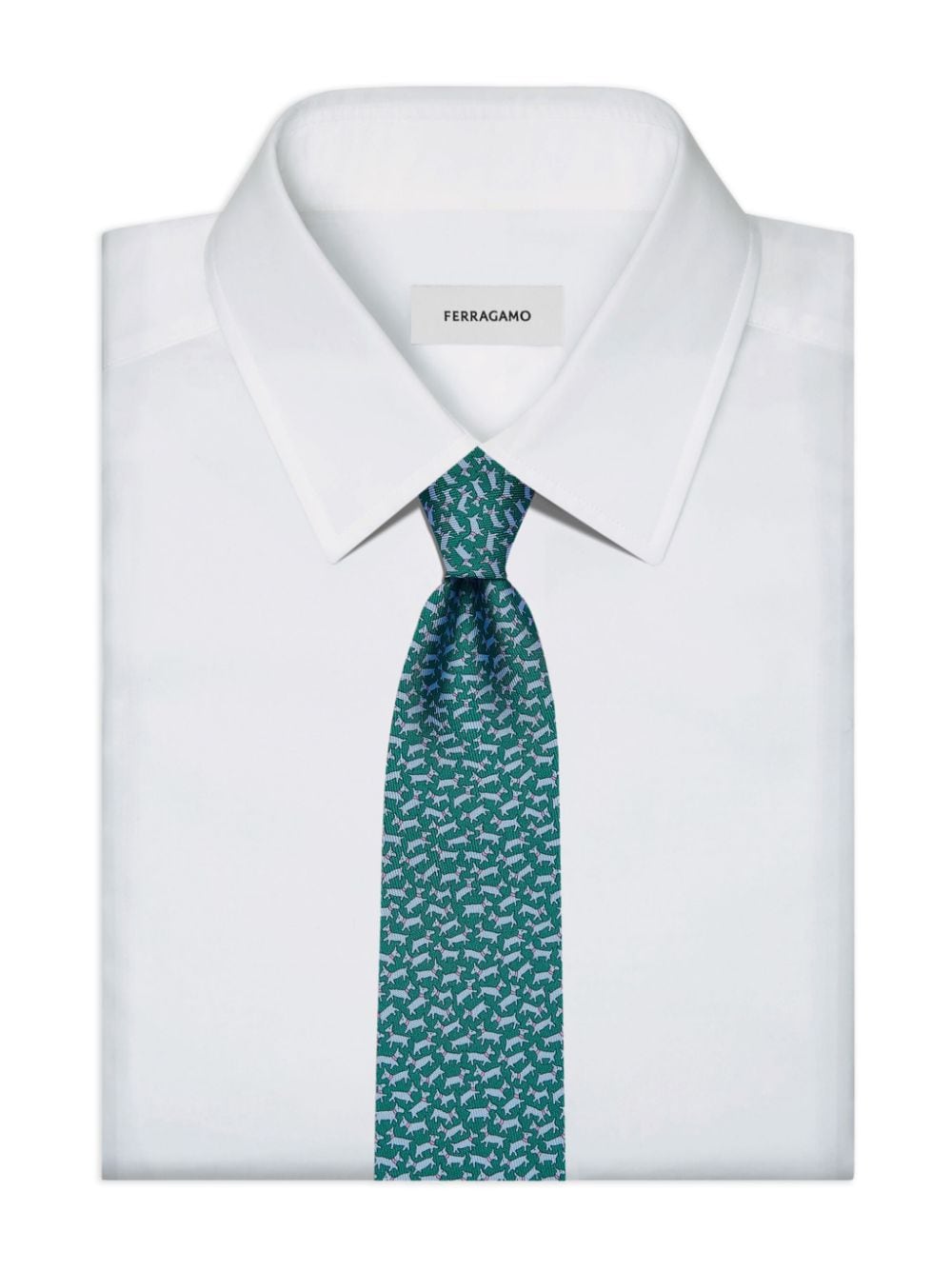 Shop Ferragamo Tobia-print Silk Tie In Green