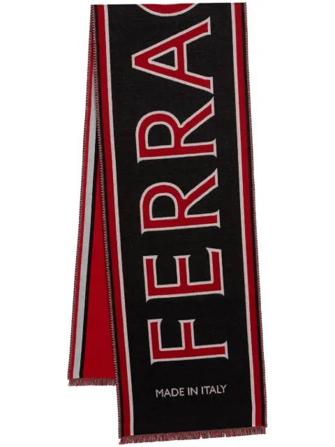 Ferragamo logo-knitted wool scarf