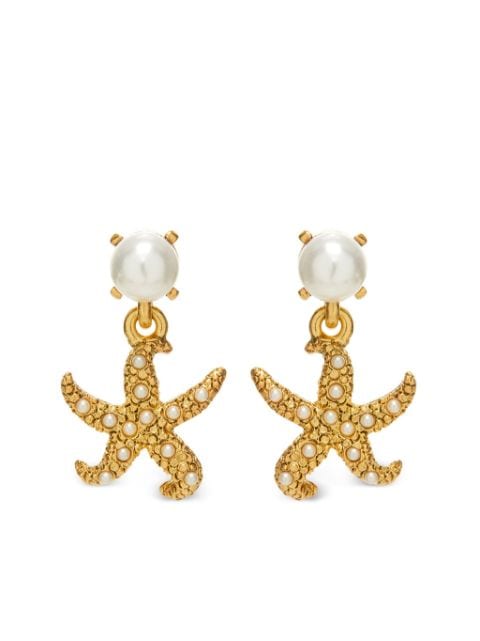 Oscar de la Renta Starfish pearl drop earrings