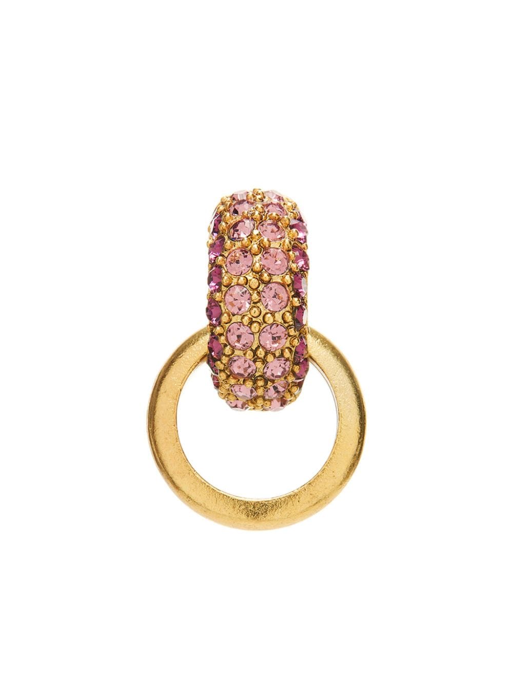 Shop Oscar De La Renta Pavé-crystal Link Earrings In Gold