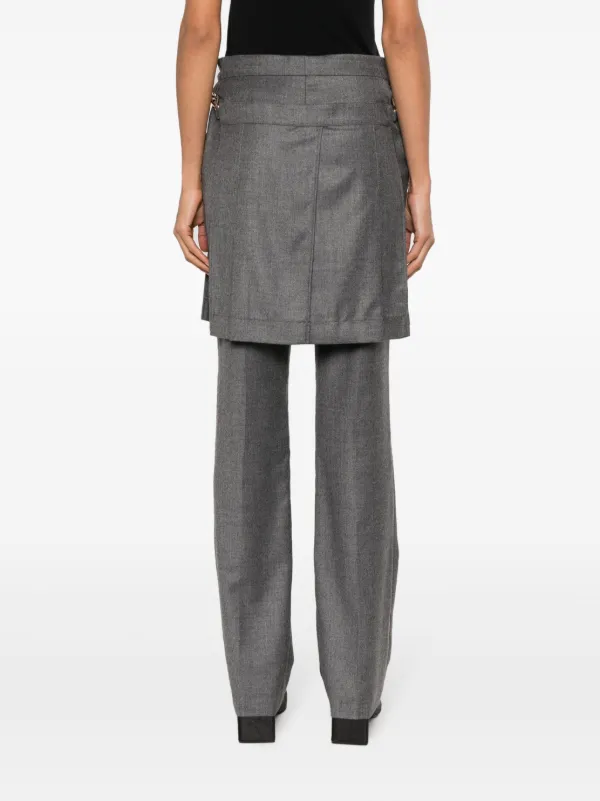 FENDI 現行タグ メッシュ プリーツスカート パンチング加工 グレー 36 FENDI 現行タグ メッシュ プリーツスカート パンチング加工