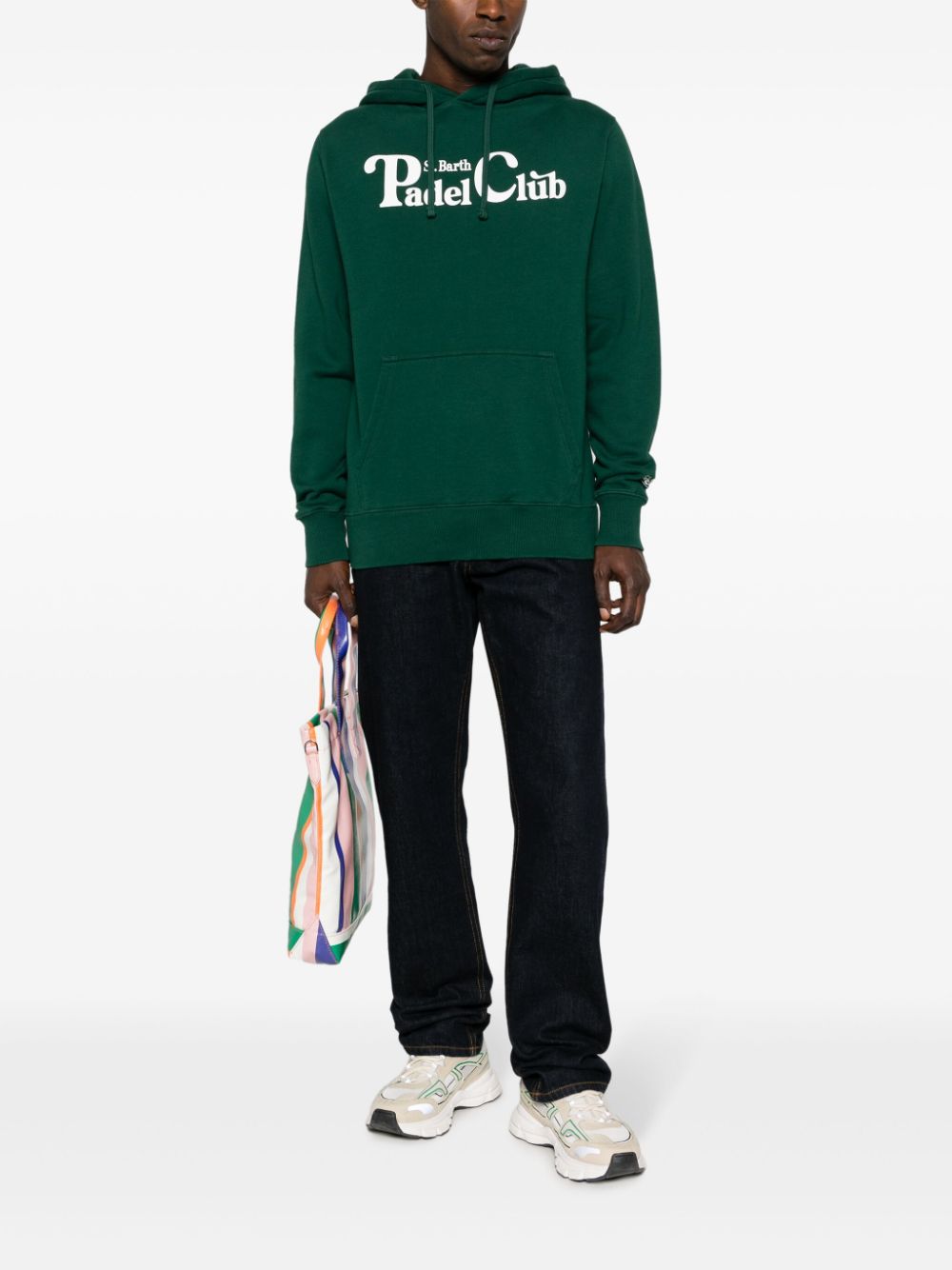 MC2 Saint Barth slogan-print cotton hoodie - Groen