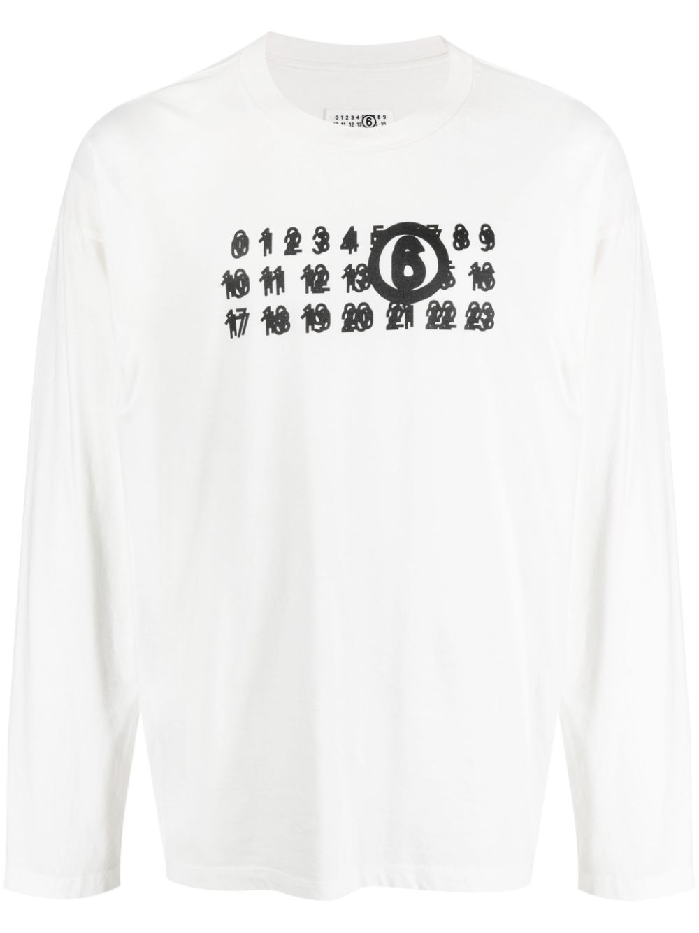 MM6 Maison Margiela numbers-motif cotton T-shirt Wit