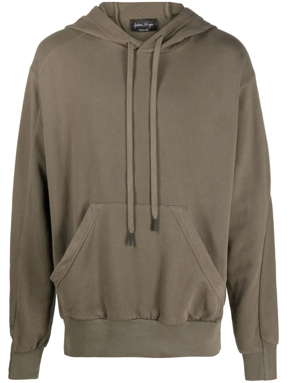 Andrea Ya'aqov Drop-shoulder Cotton Hoodie In Green
