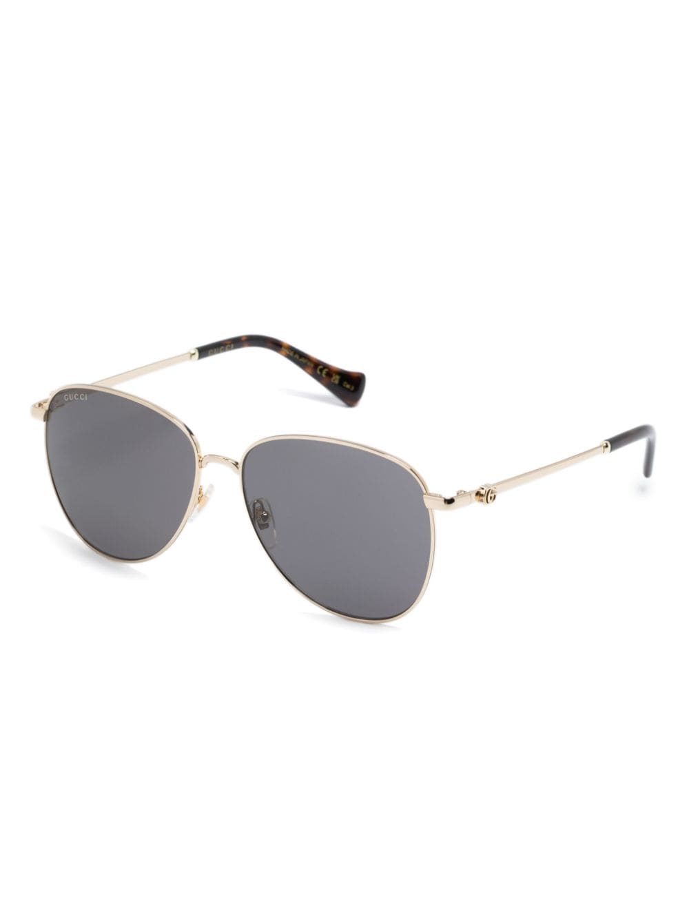 Shop Gucci Round-frame Tinted Sunglasses In Brown