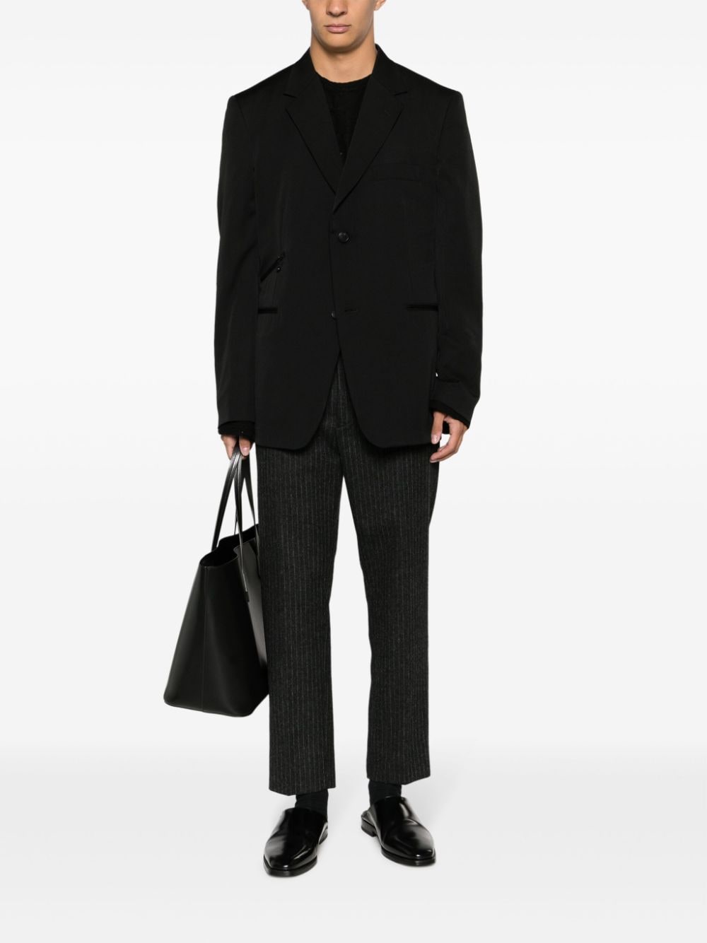 Shop Yohji Yamamoto Single-breasted Wool Blazer In Black