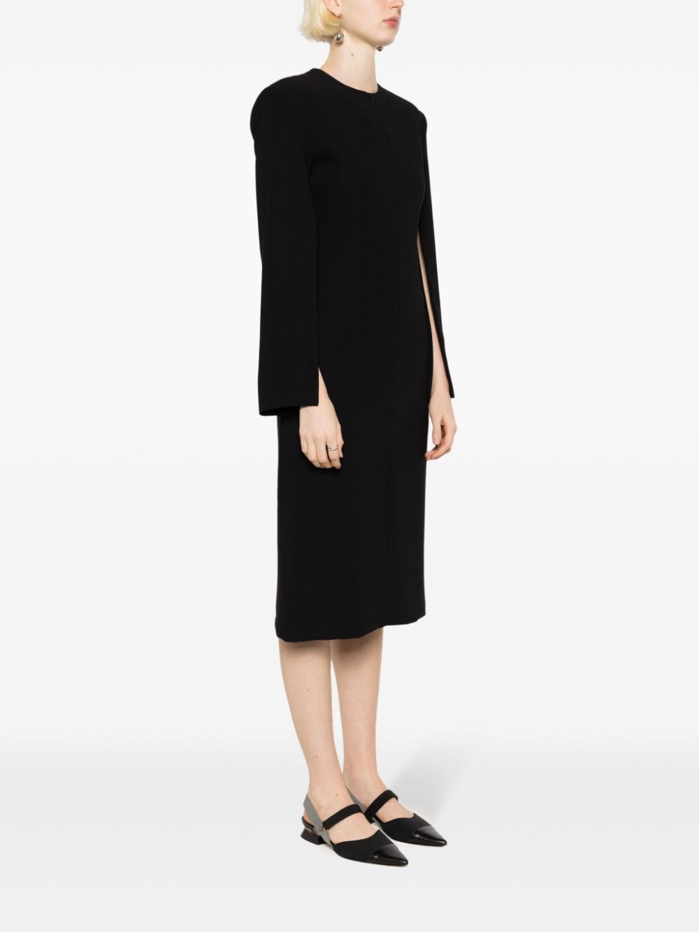 Gloria Coelho Midi-jurk met ronde hals Zwart