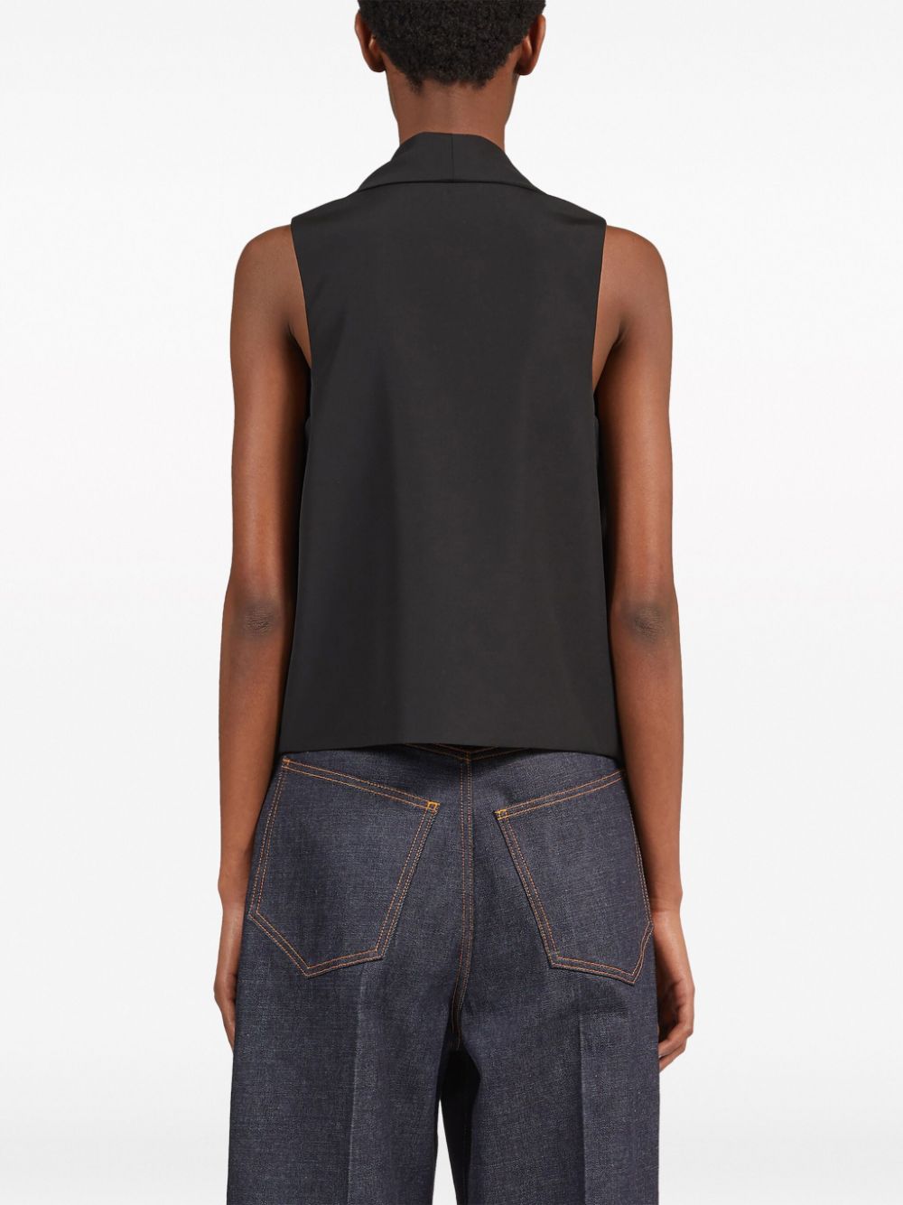 Shop Ferragamo Sash-detail V-neck Waistcoat In Black