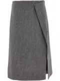 Ferragamo tweed wrap midi skirt - Grey