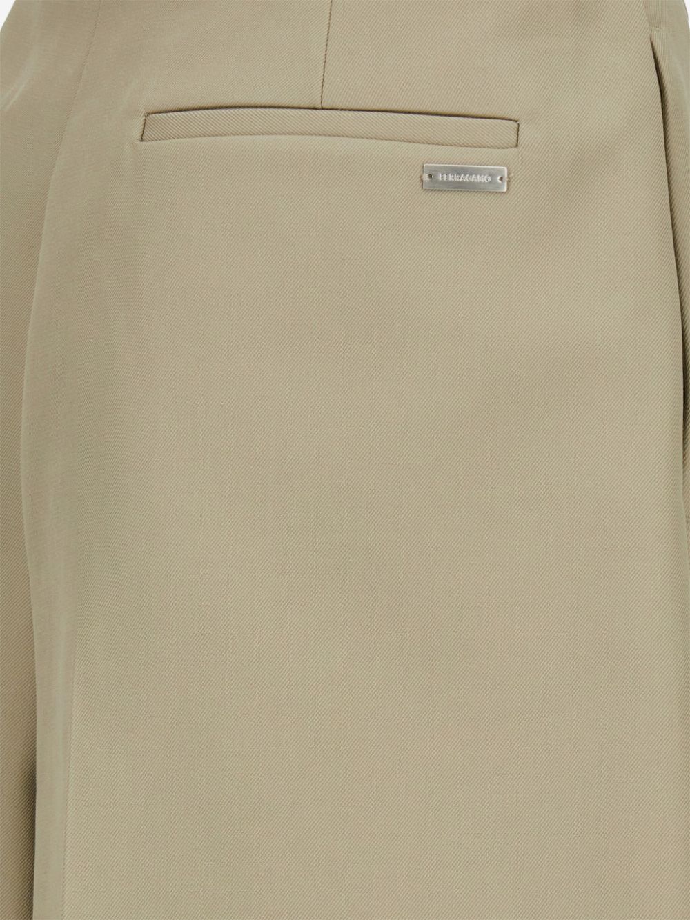 Shop Ferragamo Cotton-silk Tailored Shorts In 中性色